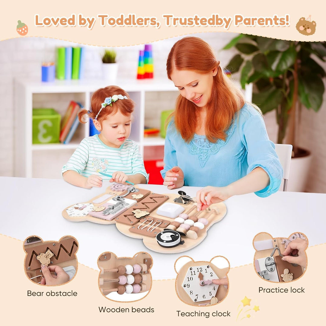 Busy Board für Kleinkinder Montessori Spielzeug 12 in 1 Activity Board Sensorik Spielzeug für 1-6 Ja