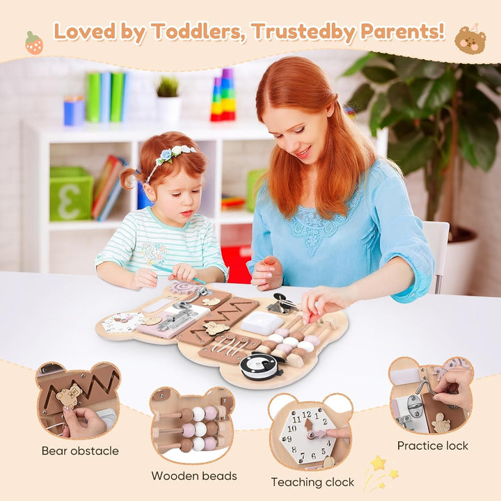 Busy Board für Kleinkinder Montessori Spielzeug 12 in 1 Activity Board Sensorik Spielzeug für 1-6 Ja