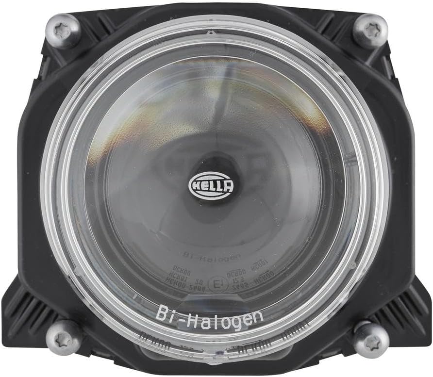 HELLA - DE/FF/Halogen-Hauptscheinwerfer - 90mm Performance - 12V - rund - Einbau - gehärtete Streusc