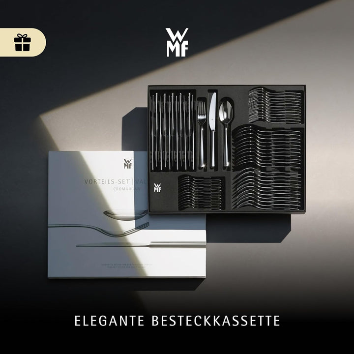 WMF Habitum Besteck Set 12 Personen, Essbesteck 60 teilig, Monobloc-Messer, Cromargan Edelstahl poli
