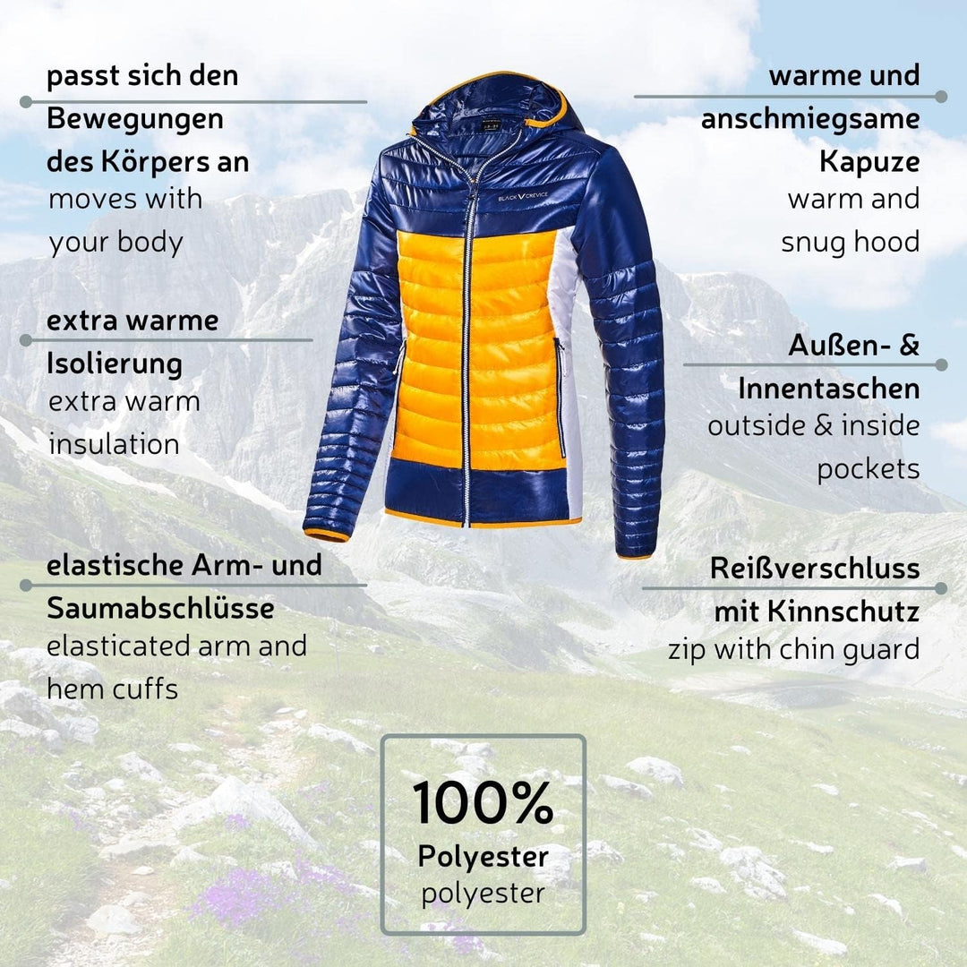 Black Crevice Damen Isolationsjacke I Atmungsaktive Damen Outdoor-Jacke I Hochwertige Damen-Funktion