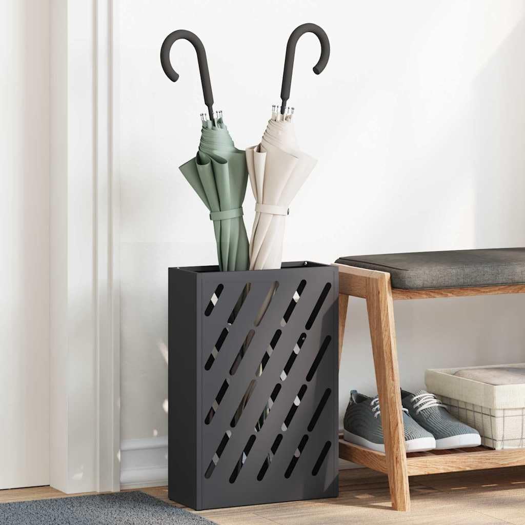 vidaXL Sonnenschirmhalter Schwarz 28 x 12 x 41 cm Stahl, Moderner Regenschirmständer, rechteckig, ro
