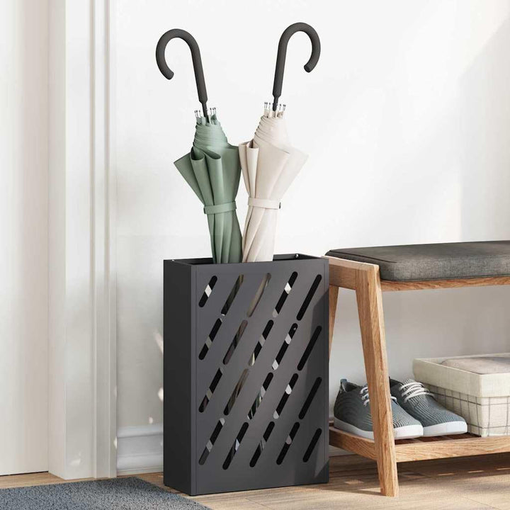vidaXL Sonnenschirmhalter Schwarz 28 x 12 x 41 cm Stahl, Moderner Regenschirmständer, rechteckig, ro