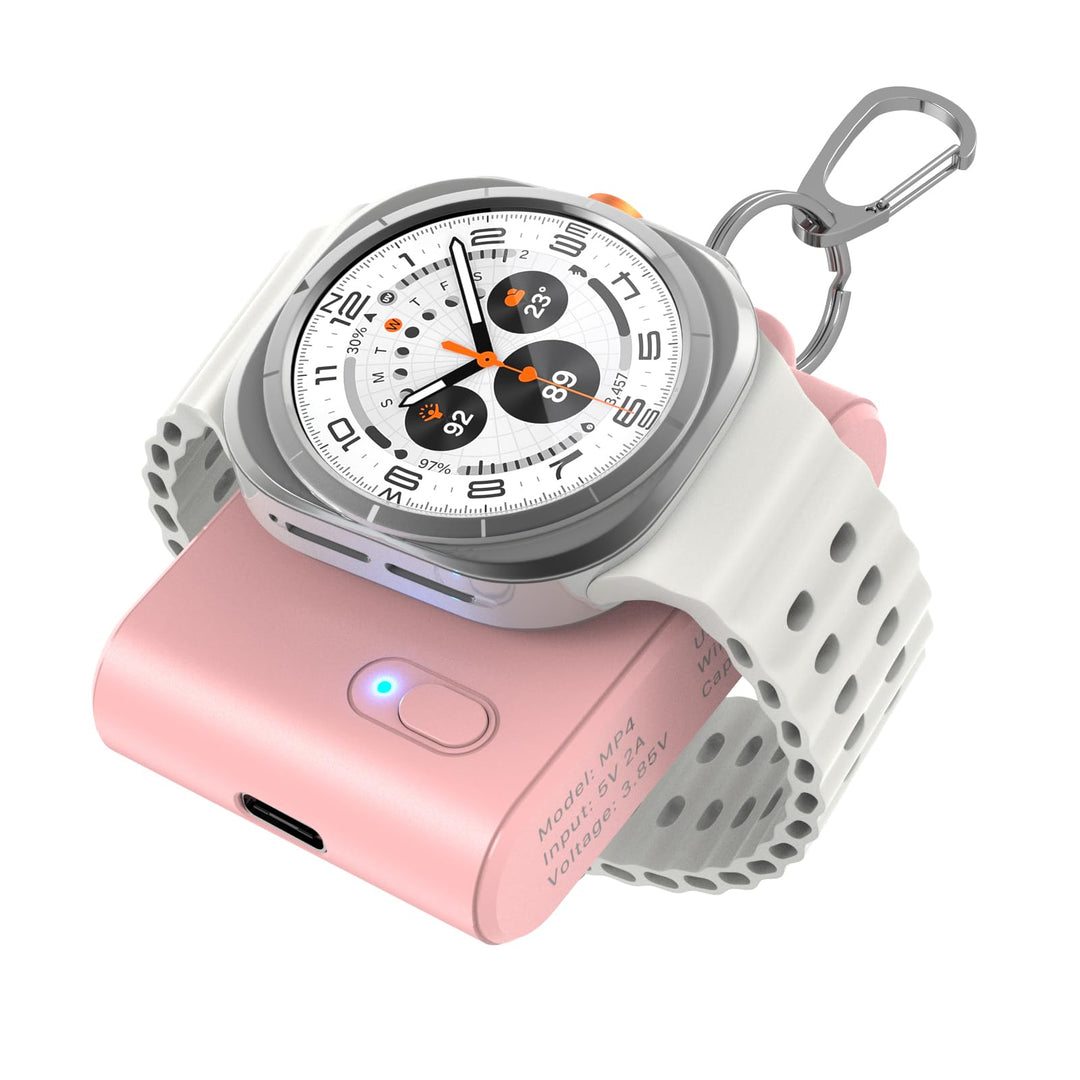 Portable Galaxy Watch ladestation,2000mAh 2-in-1 Magnetic Wireless Charger Samsung Watch,Tragbare La