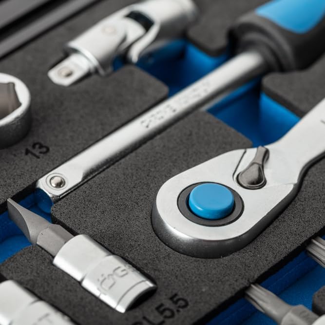 Högert Technik - Werkzeugset I Steckschlüssel, Bits und Ausstattung 1/4” I Legiertem Chrom-Vanadium-