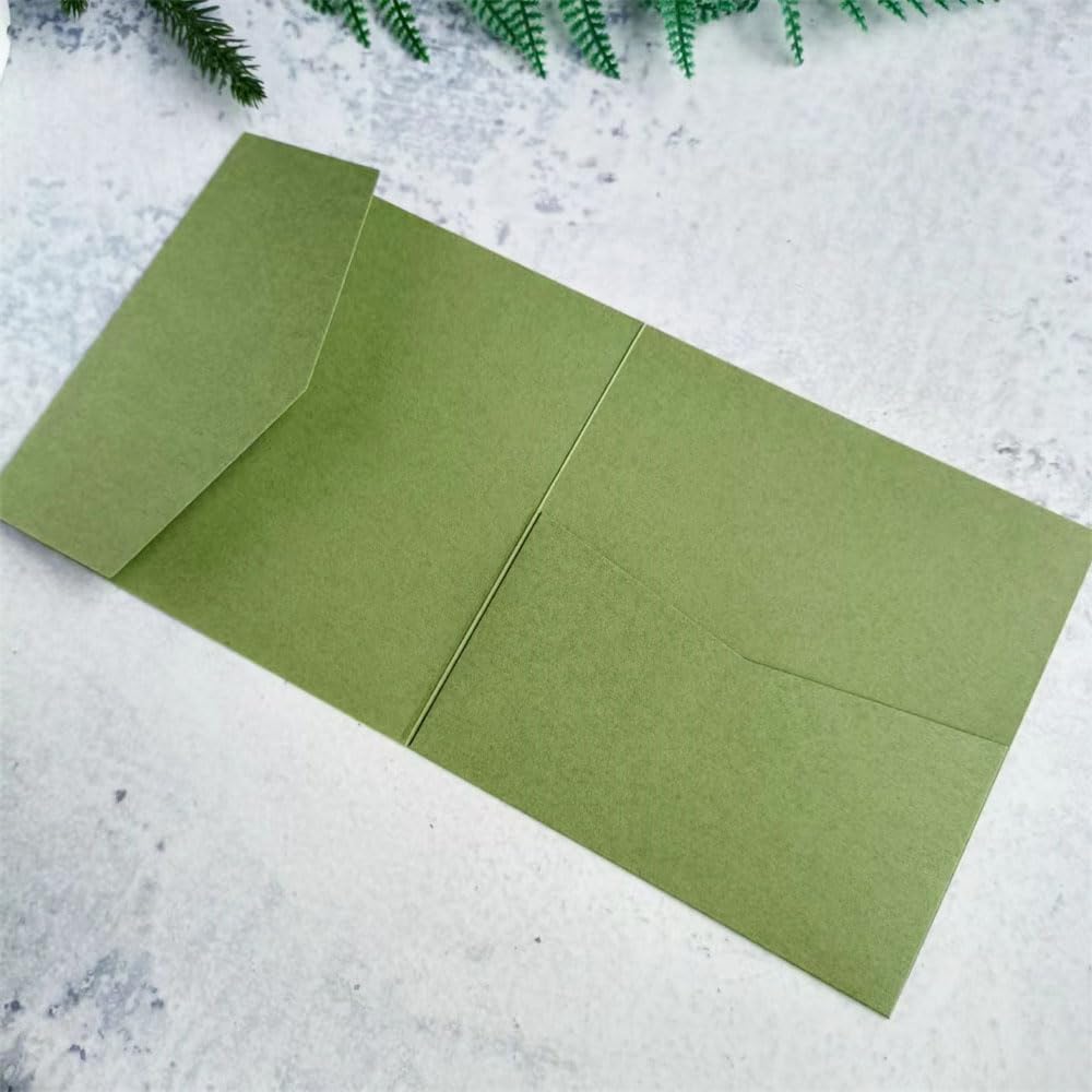 MillaSaw Olivgrün, Hochzeitseinladung, 15 x 15 cm, 25 Stück (olivgrün matt), olivgrün matt