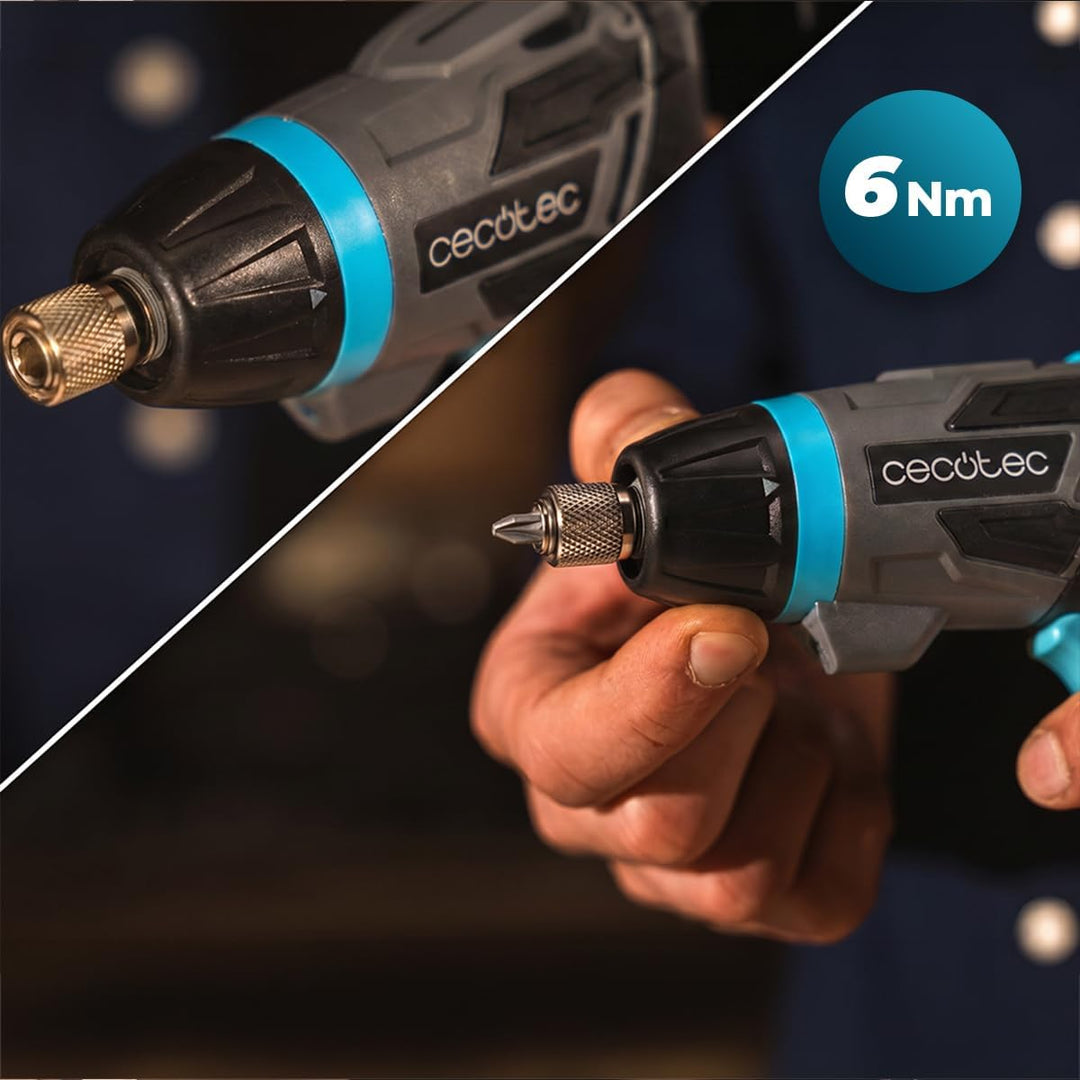 Cecotec Akkuschrauber PowerGyro 4000 Flash, 3,6 V, 1500 mAh, 6 Nm Drehmoment, 2-in-1 Drehgriff, 230