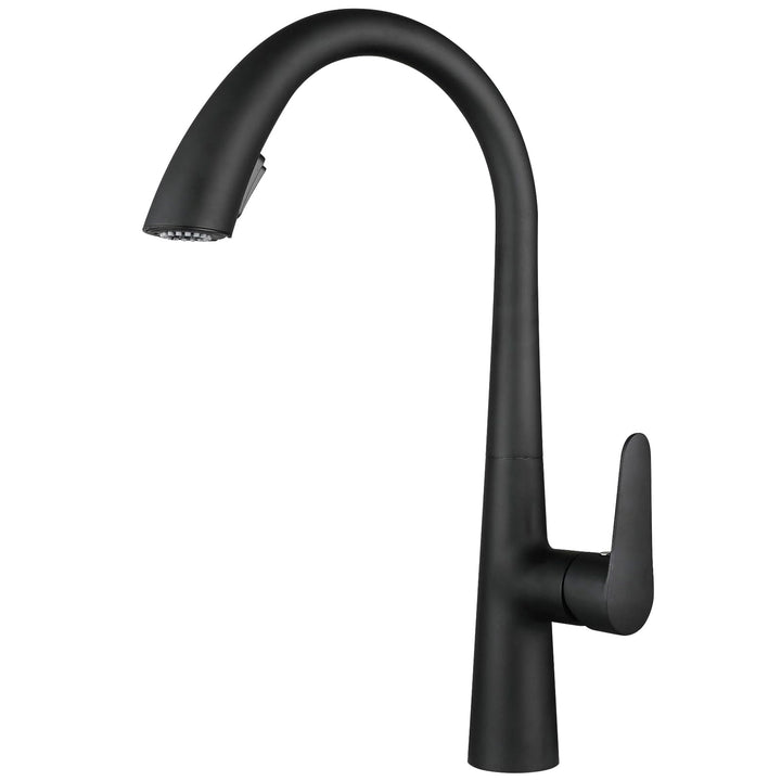 Wasserhahn Küche Schwarz,Hochdruck Küchenarmatur mit Herausziehbarem Sprüher,360° Drehbar Edelstahl