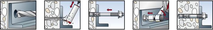 fischer 45585 FBN II 12/200/296 Bolzen mit grosser Scheibe verzinkt-blau mit Zulassung 10 Stück 12/2