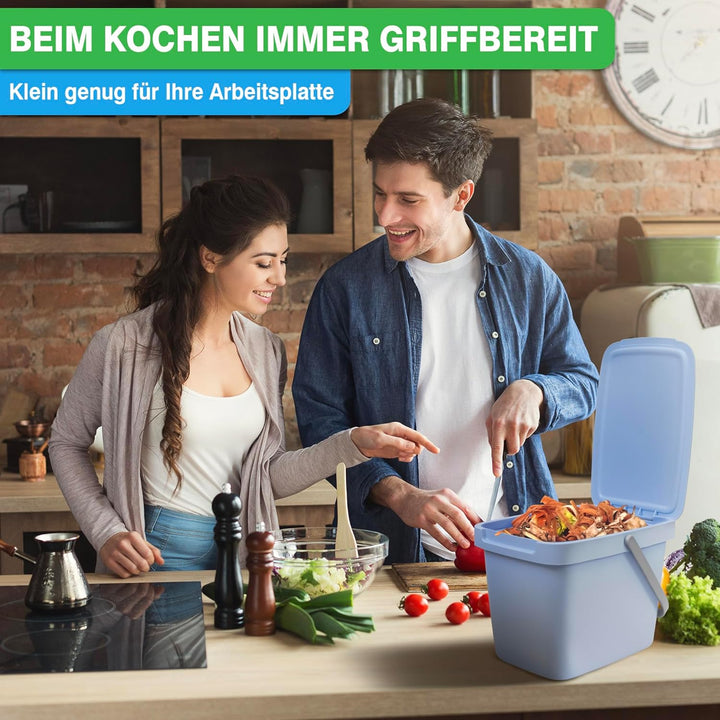 YourCasa Biomülleimer Küche - 6L Komposteimer Küche für alltäglichen Biomüll Behälter - Kompostbehäl