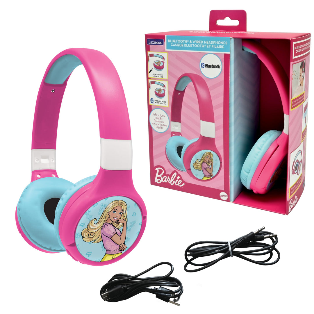 Lexibook - Mattel Barbie -2-in-1-Audio-Headset Bluetooth & Kabelgebunden mit Mikrofon und Steuertast