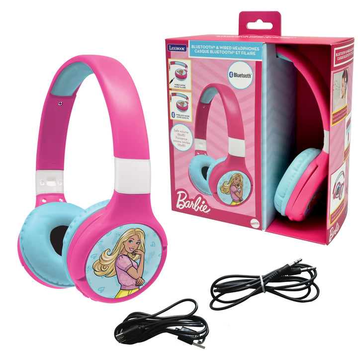 Lexibook - Mattel Barbie -2-in-1-Audio-Headset Bluetooth & Kabelgebunden mit Mikrofon und Steuertast