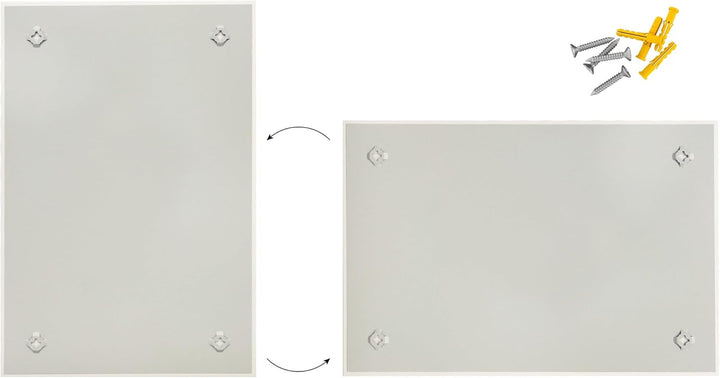 ALLboards Glasboard Magnetisch Weiss 80x60cm, Rahmenlos, Glastafel, Magnettafel, Gehärtetes Glas, We