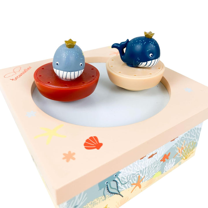 Trousselier 6260412 Spieluhr mit tanzenden Figuren für Kinder, Wale, magnetisch, Musikbox, Musikspie