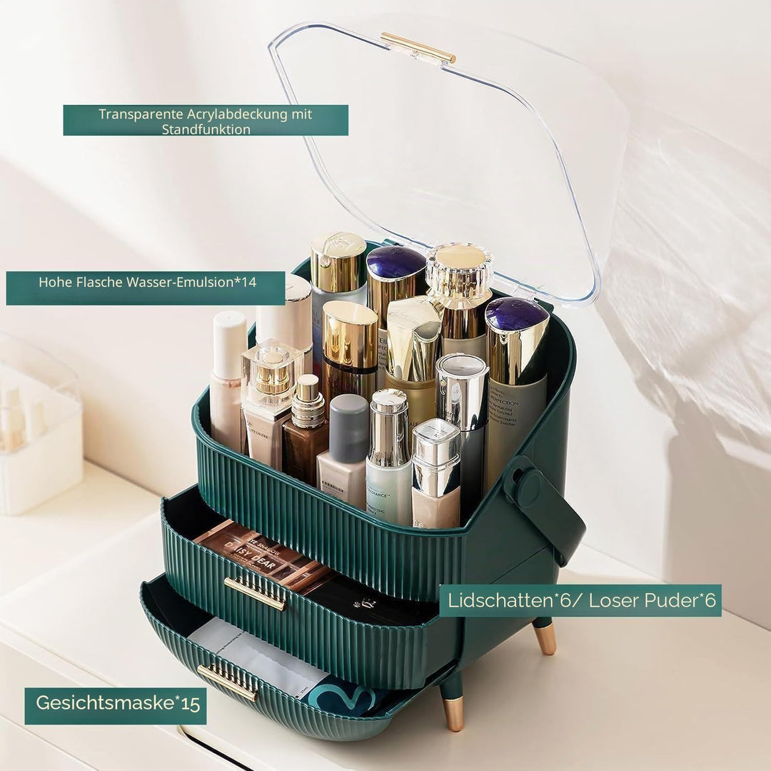 Make Up Organizer, Kosmetik Organizer mit decke, Wasserdicht Staubdicht Hautpflege Organizer für Bad