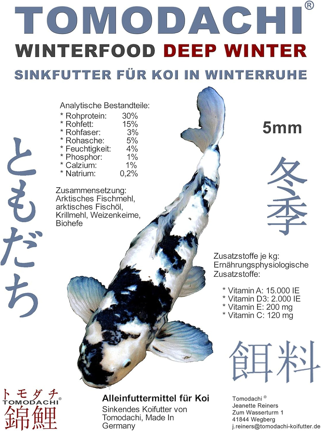 Koifutter Sinkfutter Koi Winterfutter sinkende Koi Pellets kräfteschonend Energiefutter für Koi mit