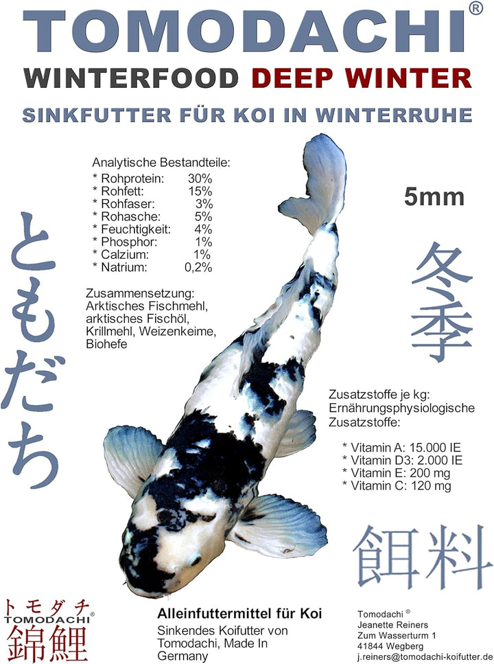 Koifutter Sinkfutter Koi Winterfutter sinkende Koi Pellets kräfteschonend Energiefutter für Koi mit