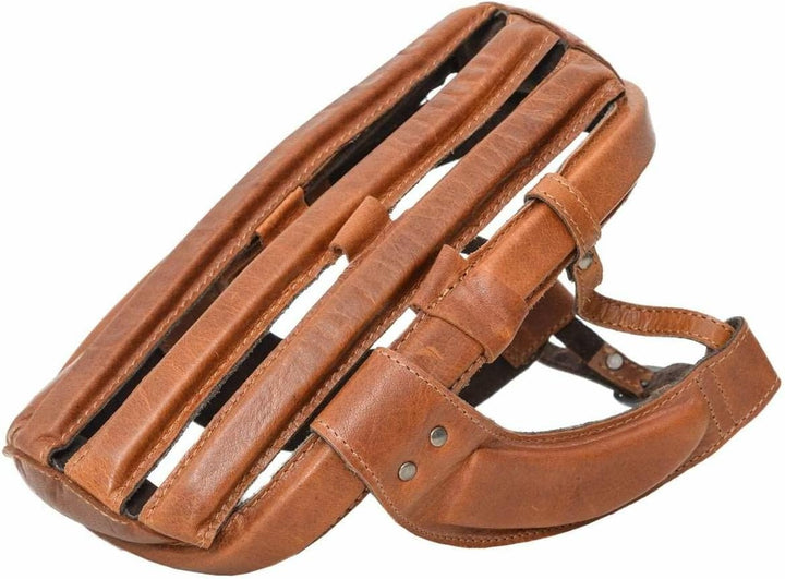 Gusti Fahrradhelm Leder - Jacques A. Bike Sturzkappe Retro Vintage Braun 59-60 cm, 59-60 cm