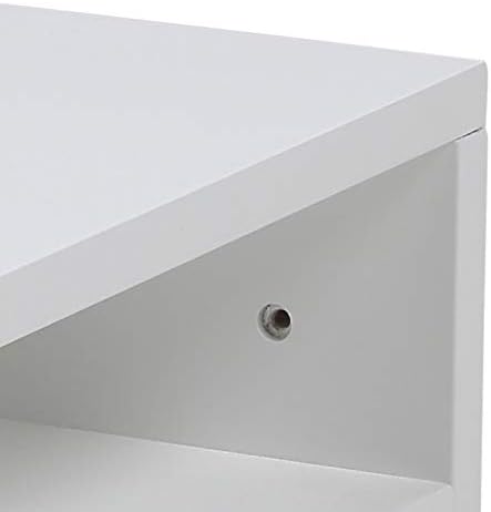 AC Design Furniture Fia Nachttisch mit 1 Schublade in Weiss, 1 Stück, Wandschrank im Minimalistische