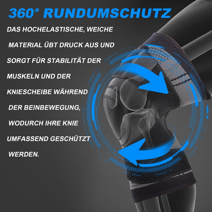Kniestütze 2 Stück Sport Kniebandage mit Verstellbaren Riemen Männer Damen Knie Sleeve für Knieschme