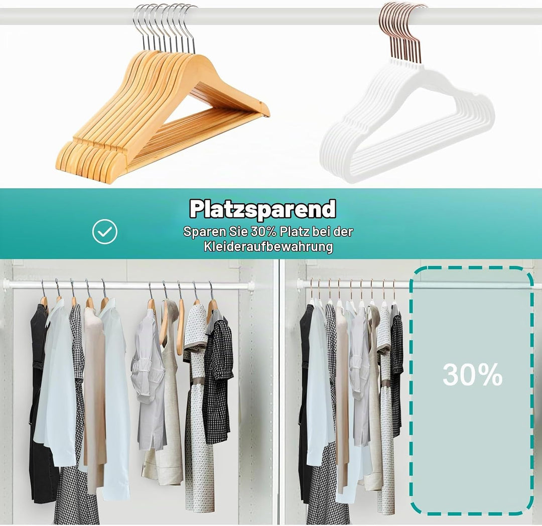 ABHENG 50 Stück Kinderkleiderbügel Samt, Samtbügel für Baby mit 360° Drehbarem Haken, rutschfeste un