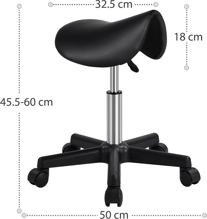 Yaheetech Sattelhocker Rollhocker Drehhocker Praxishocker Arbeitshocker Bürohocker Hocker mit höhenv