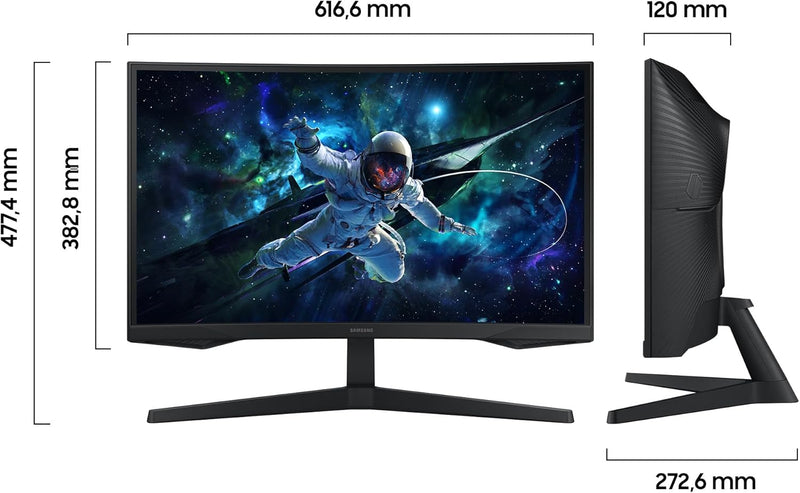 Samsung Odyssey G55C Curved Gaming Monitor, 27 Zoll, Bildschirm mit VA-Panel, 2.560 x 1.440 Pixel, 1