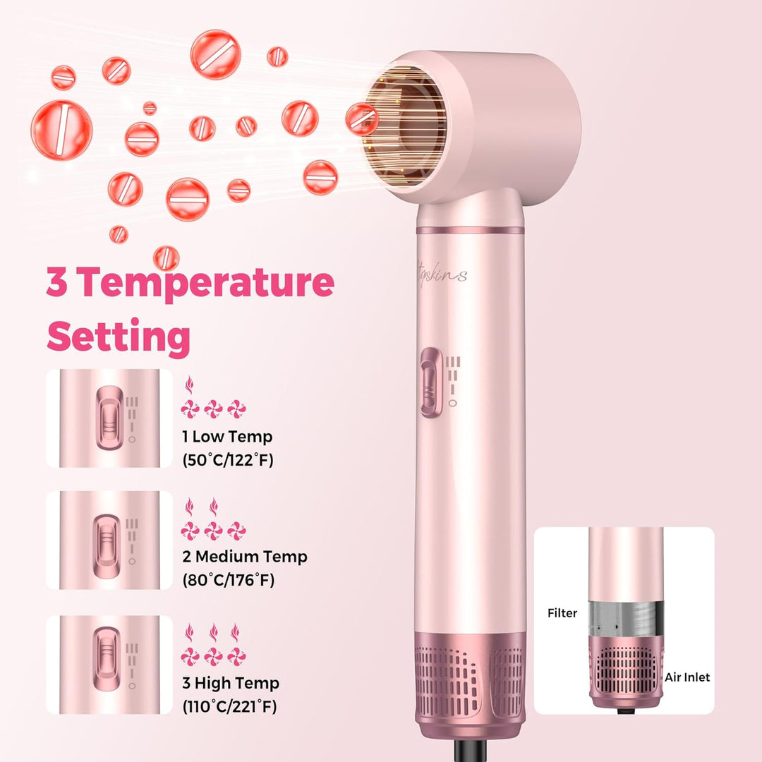Atopskins 5 in 1 Air Styler Set Haarstyler Hairstyler Airbrush 5 in 1 Hair Styler Set Mit Rundbürste