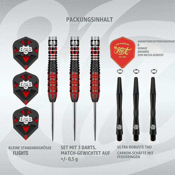 Shot! Steel Darts Michael Smith Bully Boy Tenacious 90% Tungsten Steeltip Darts Steeldart Hochwertig