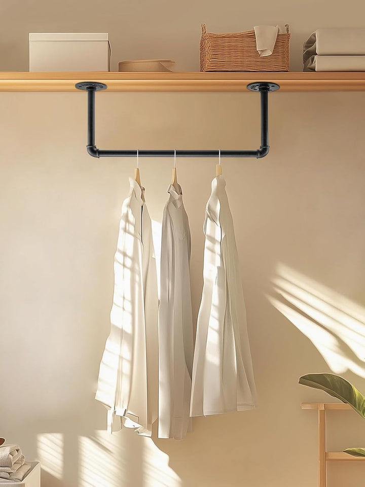 2-Pack Kleiderständer für die Wand 50cm Rohr Kleidergestell Industrieller Stil Wandhänger Abnehmbare