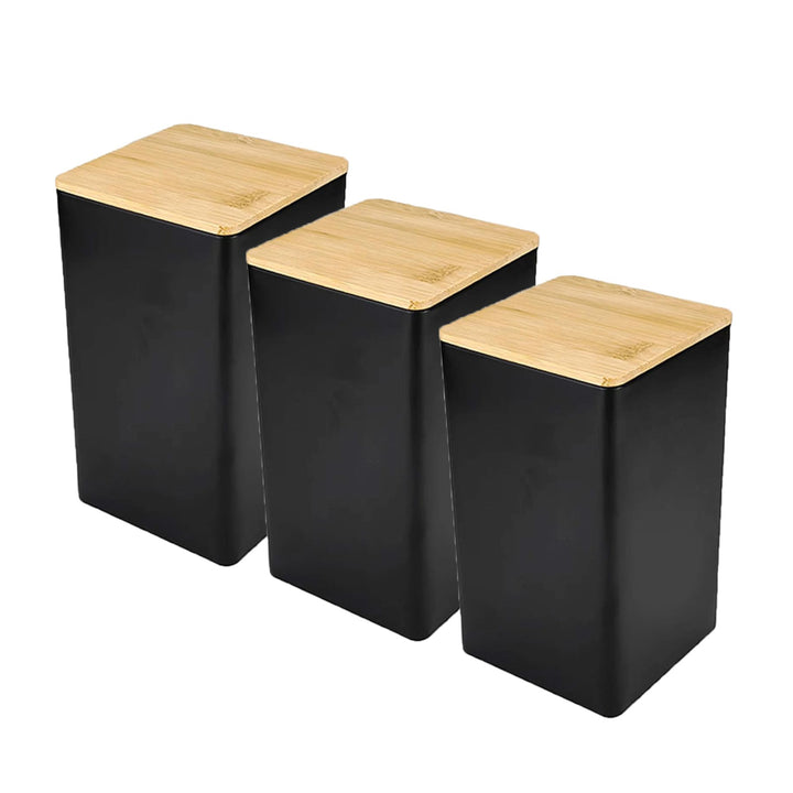 Tee-, Kaffee- und Zuckerdosen-Set, 3-teilig, schwarze Kanister, Tee-, Kaffee- und Zuckerdosen-Set, f