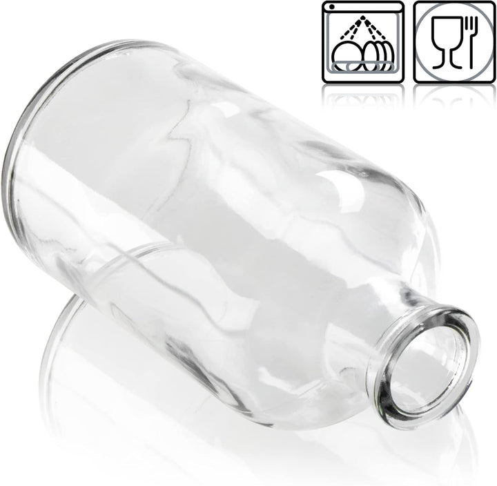 COM-FOUR® 6x Glasflasche 500 ml mit Korken - leere Flasche mit Korkenverschluss - Glasbehälter zum B