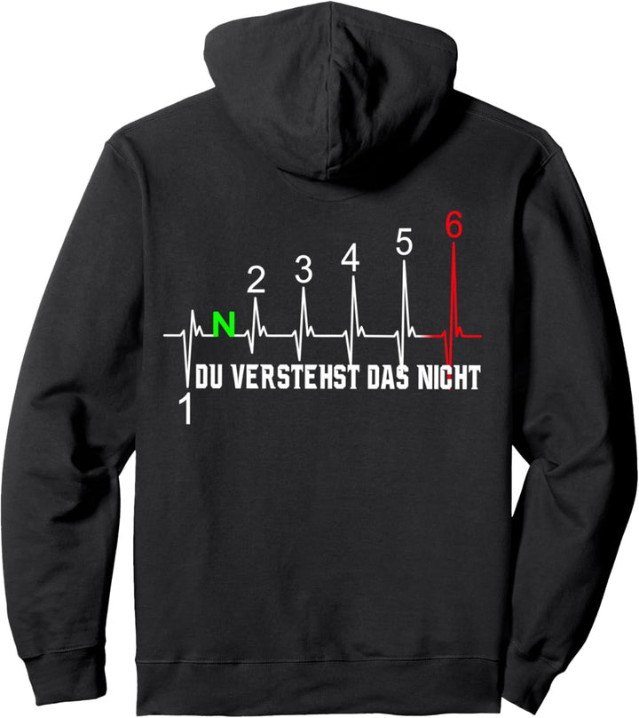 Motorrad Herzschlag mit Spruch Du verstehst das nicht Pullover Hoodie
