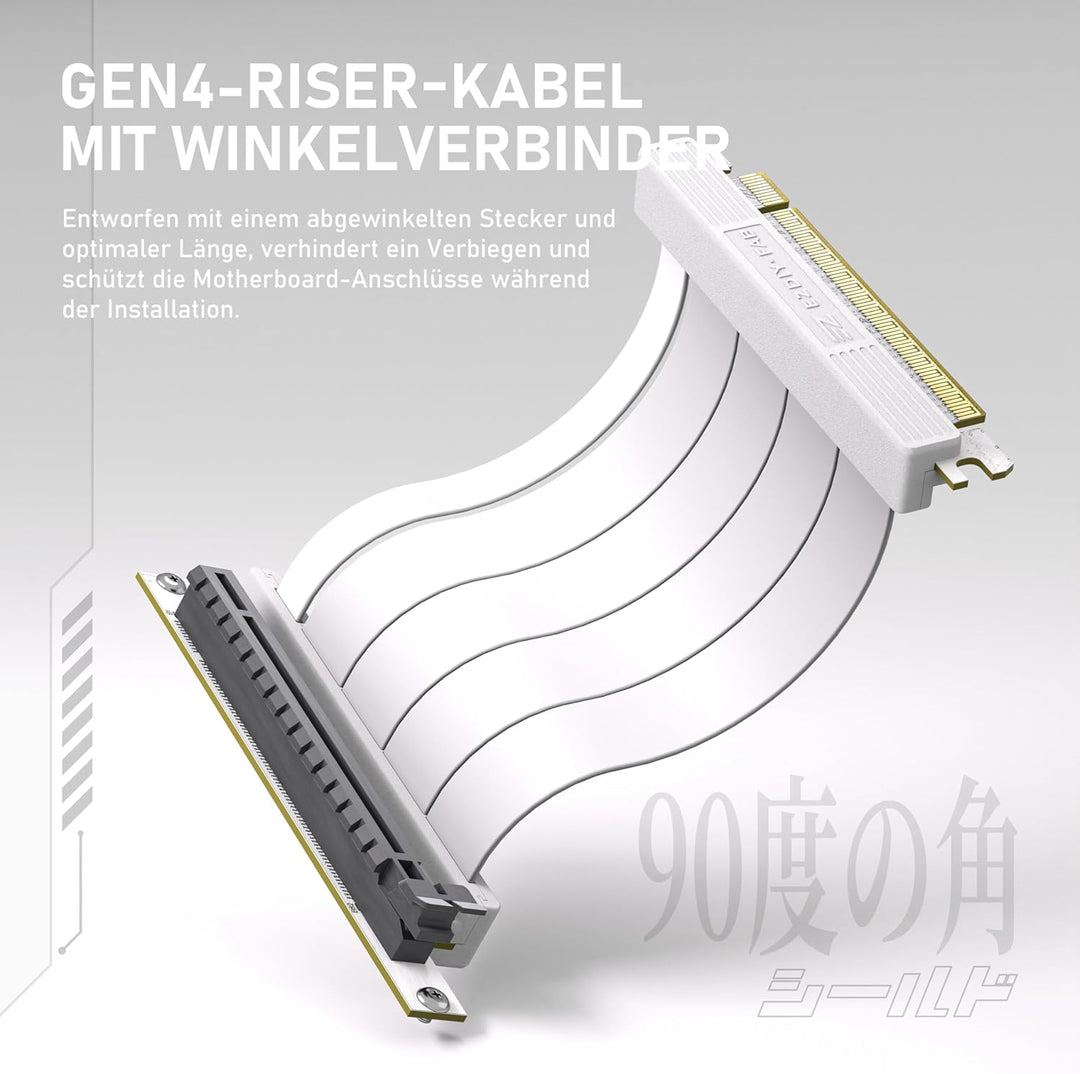 EZDIY-FAB Shield ARGB Vertikaler GPU Halter,115 mm PCIe 4.0 Riser,Weiss | Dual-Lock-Struktur,Schwere