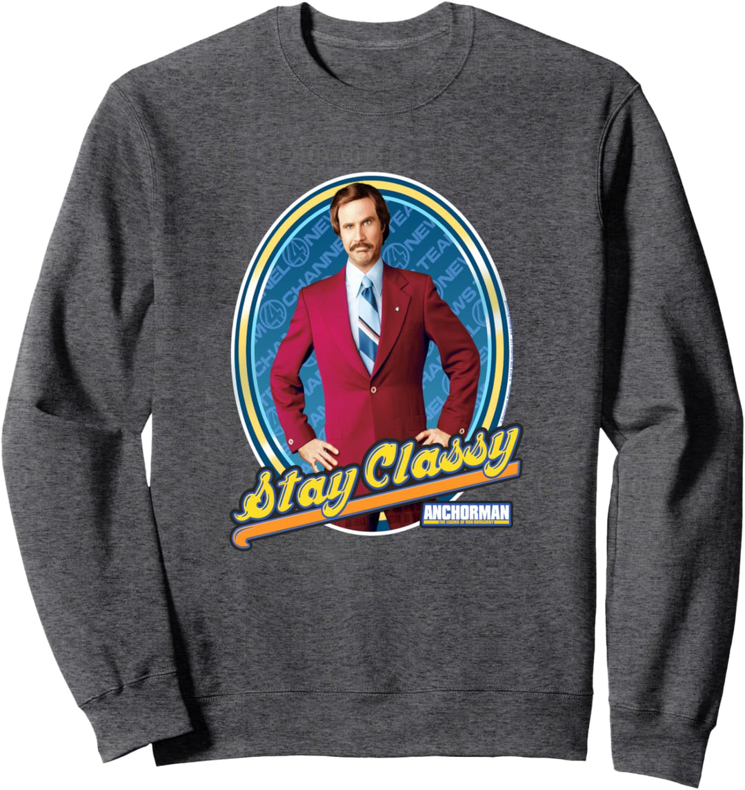 Anchorman Ron Burgundy Stay Classy Framed Portrait Sweatshirt