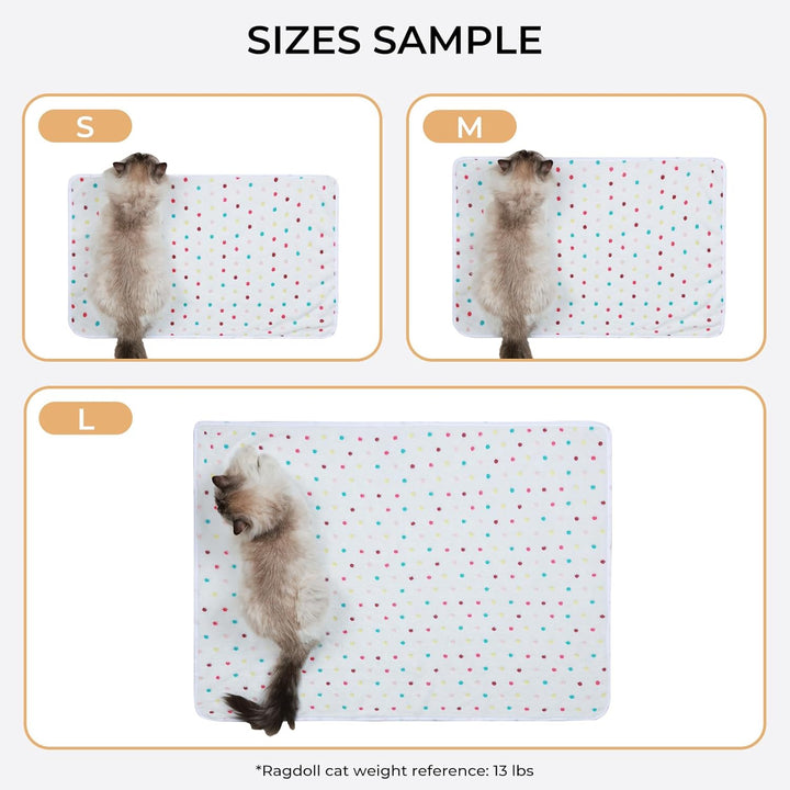 Flanell-Haustierdecke, superweich, niedliches Punktemotiv, Überwurf für Hund, Welpen, Katze, Beige/B
