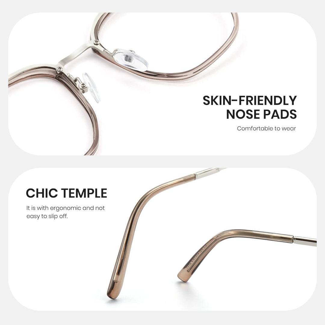Cyxus Deko Brille Damen Herren Ohne Stärke mit Blaulichtfilter Mode Stil für PC TV Tablet 02hellbrau
