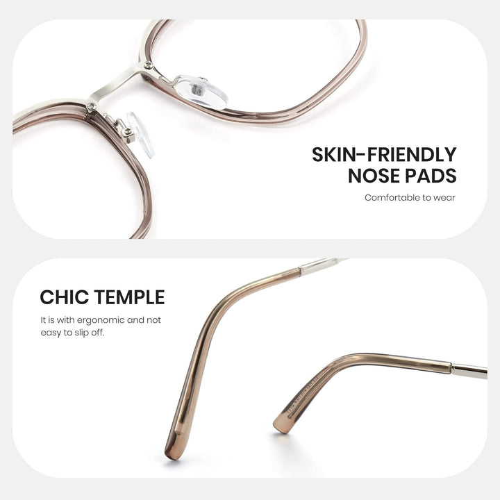 Cyxus Deko Brille Damen Herren Ohne Stärke mit Blaulichtfilter Mode Stil für PC TV Tablet 02hellbrau