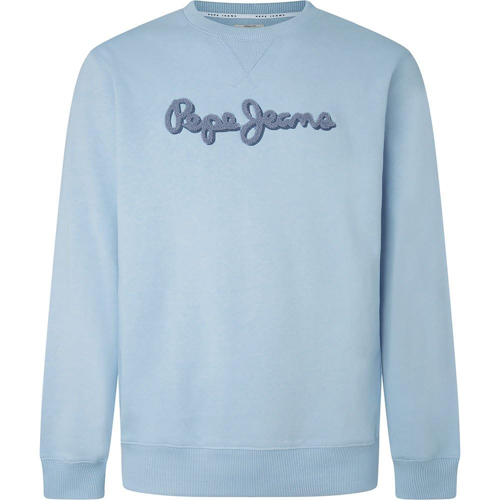Pepe Jeans Herren Ryan Crew Sweatshirt L Blau (Bleach Blue), L Blau (Bleach Blue)