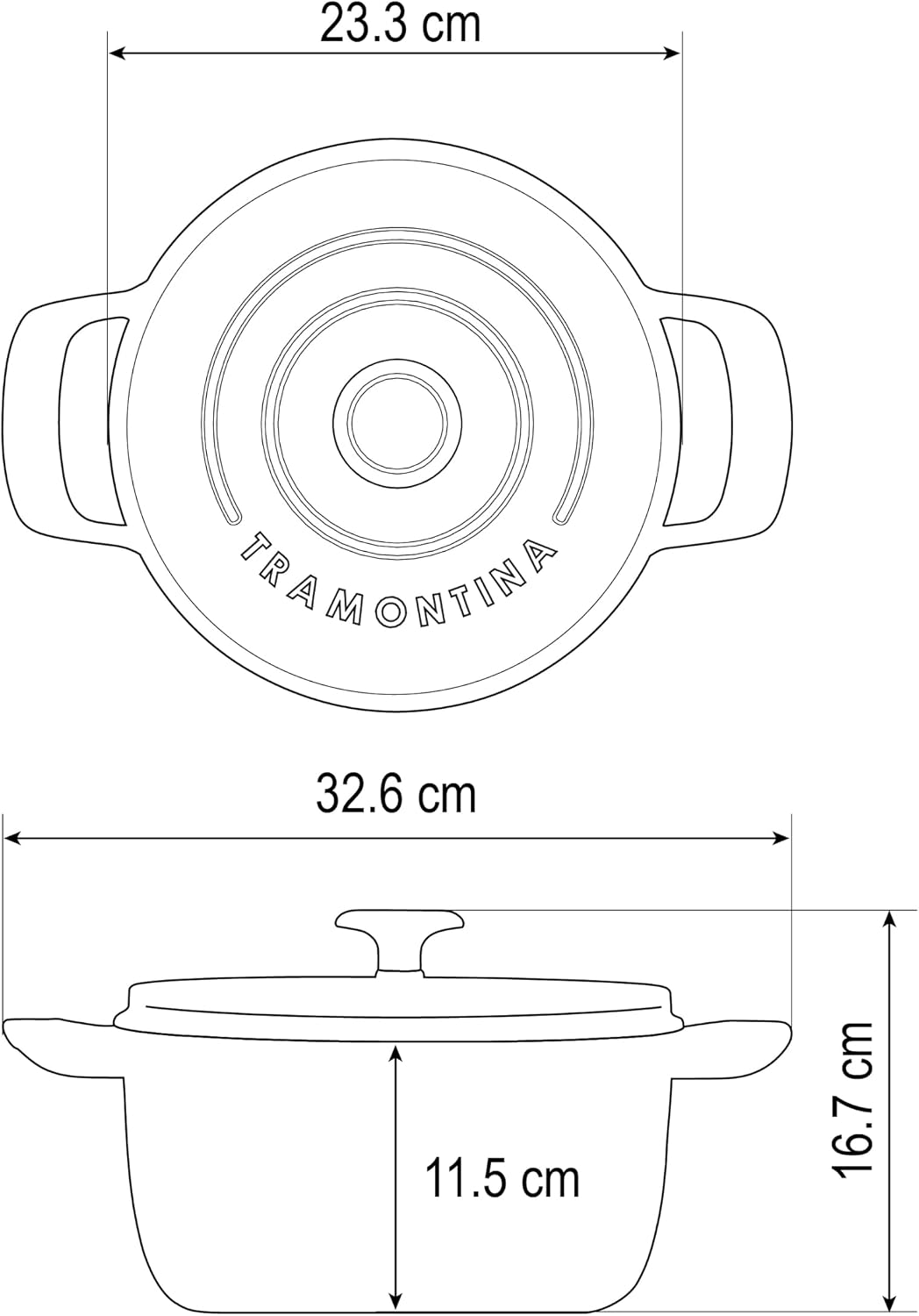 Tramontina Gusseisen-Bräter, Emailliertes Gusseisen, Blau, mit Deckel, Induktion, Backofengeeignet b