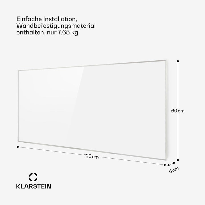 Klarstein Infrarotheizung mit Thermostat, 720W Elektroheizung, Smart Home Infrarotheizung zur Wandmo