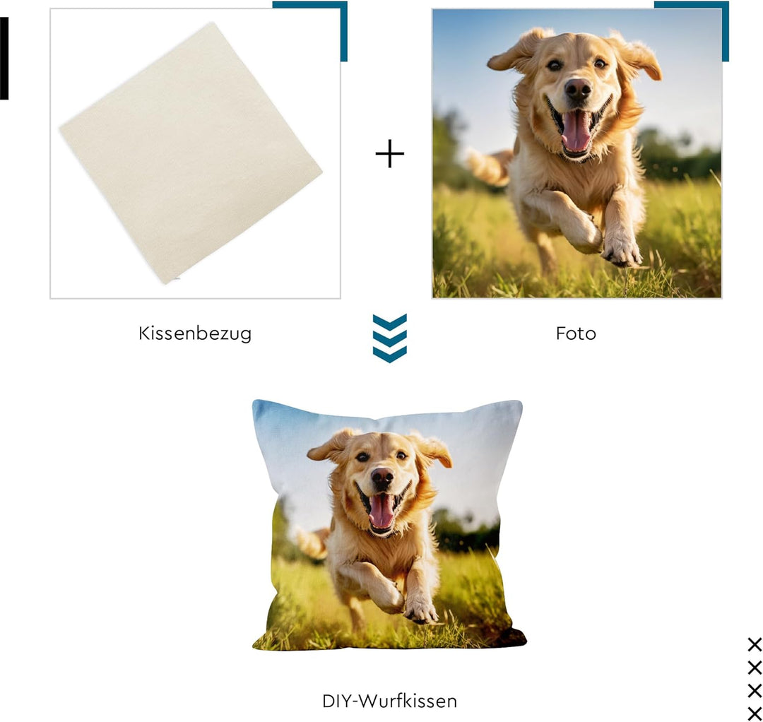 Encasa Homes Wurfkissenbezüge 40x40 cm - Blank Natürlich 10er-Packung mit unsichtbarem Reissverschlu