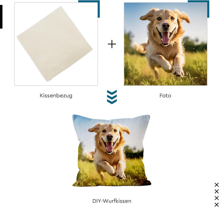 Encasa Homes Wurfkissenbezüge 40x40 cm - Blank Natürlich 10er-Packung mit unsichtbarem Reissverschlu