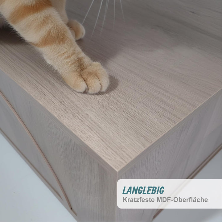 Relaxdays Katzenschrank für Katzentoilette, Separate Trennwand, Eingang, Katzenklo verstecken, HBT 5