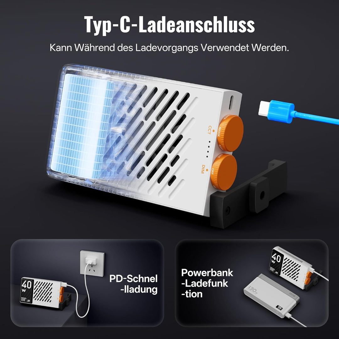 ZHIYUN FIVERAY M40 LED Videoleuchte [Official], 40W Videolicht mit 14000 Lux und 2700-6200K, CRI 96+