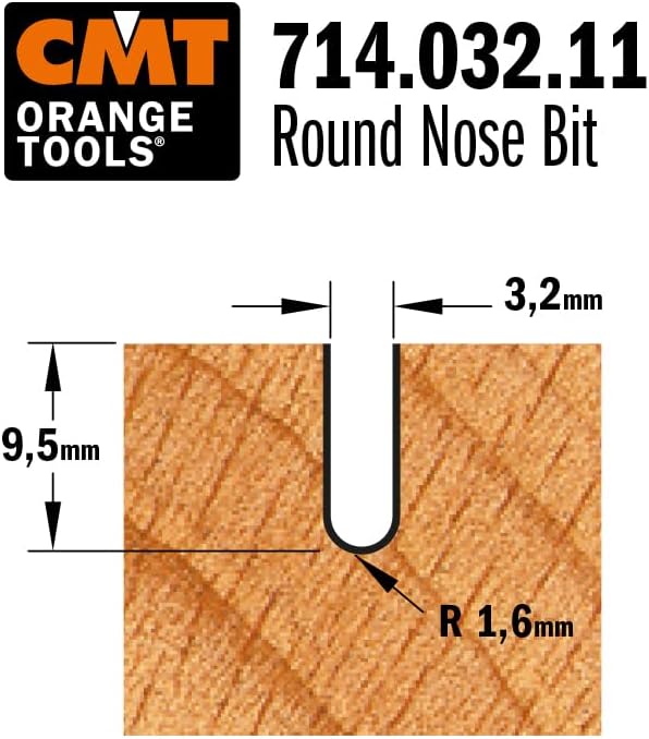 CMT Orange Tools 714.032.11 – Erdbeere Radio konvex HWM S 6 D 3.2 R 1.6