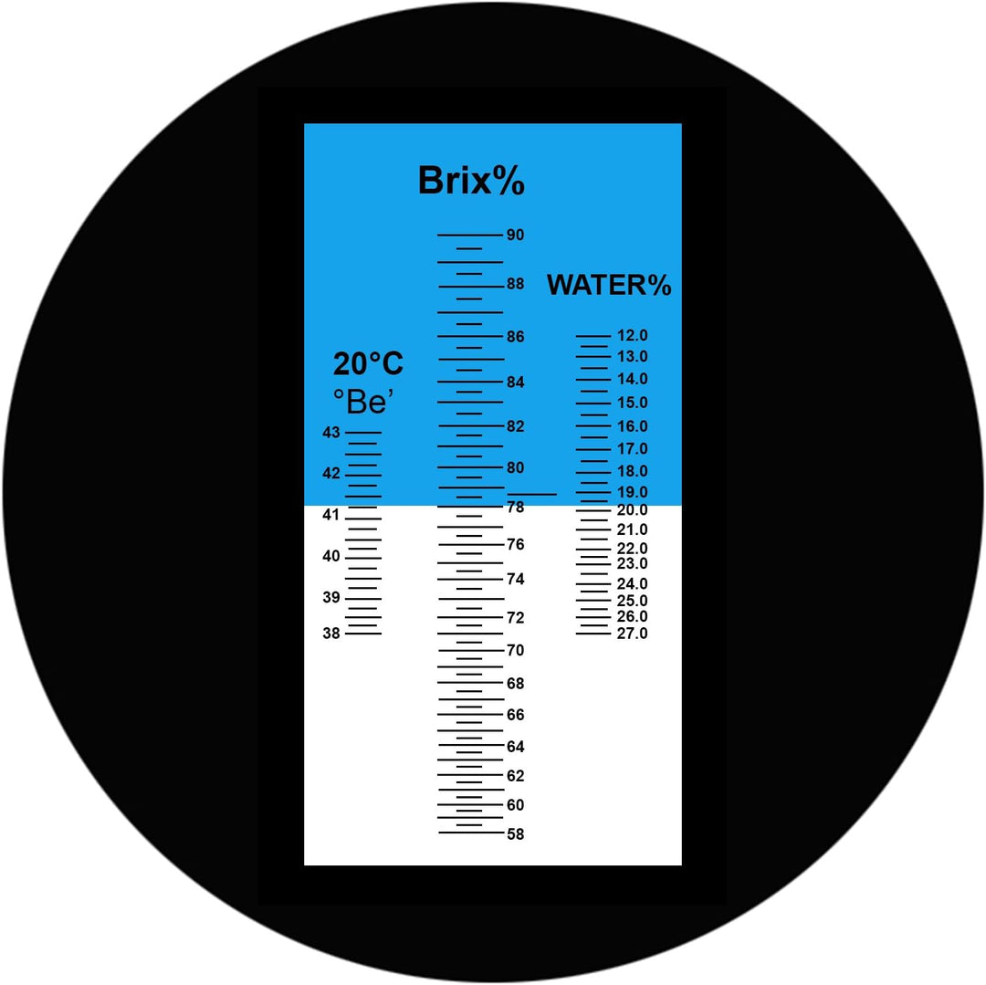 DANOPLUS Honig Feuchtigkeit 58~90% Brix Refraktometer mit ATC, Handheld Hoch Messung Angebot Zucker