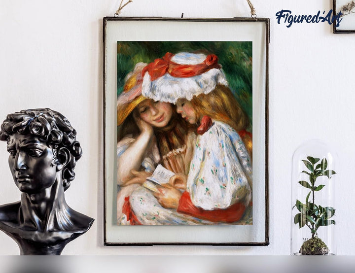 Figured'Art Malen Nach Zahlen Erwachsene Mit Rahmen Zwei Lesende Mädchen - Renoir - Paint by Numbers