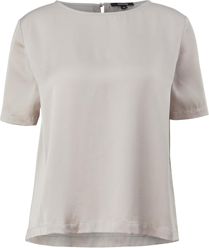 Comma Damen Blusenshirt aus Satin Bluse 34 8026_helles Beige, 34 8026_helles Beige