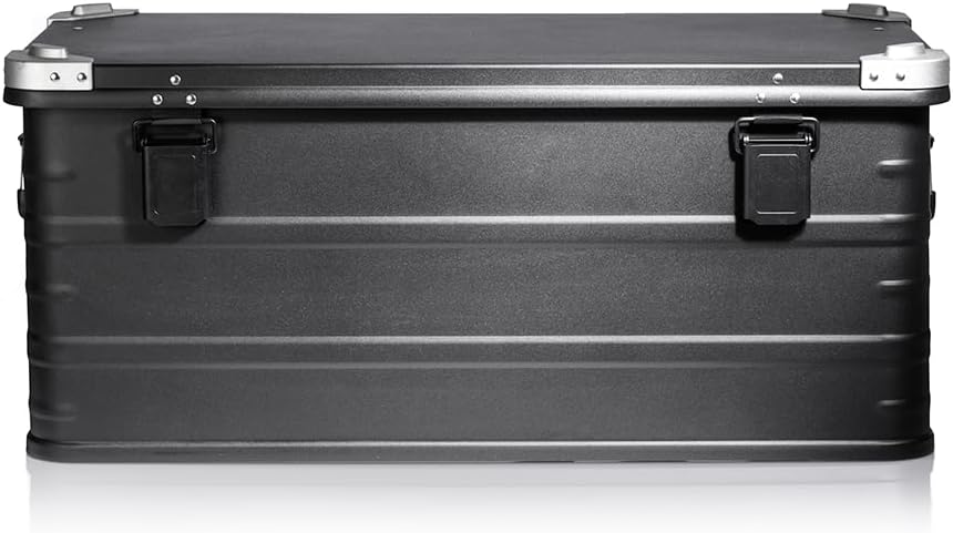 AluVault 081L – Alubox mit Deckel, Aluminium Aufbewahrungsbox, Alukiste, Spritzwassergeschützt, Stau